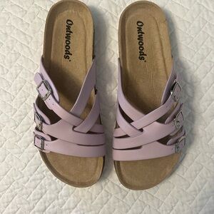 Outwoods Lilac Triple-Buckle Slide Mules